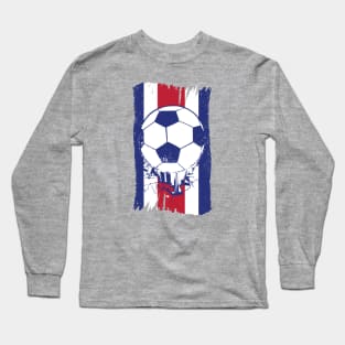 Vintage Costa Rican Flag with Football // Retro Costa Rica Soccer Long Sleeve T-Shirt